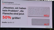 Bild 3: Die große Leinwand ließ die Details der aktuellen Produkthighlights gut erkennen